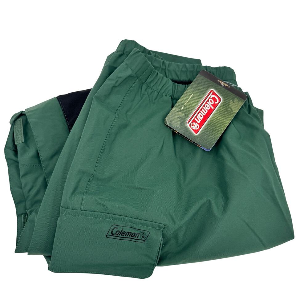 Coleman Utility Pants Mens Medium Green Reinforced Knee Nylon Ankle Zip NEW